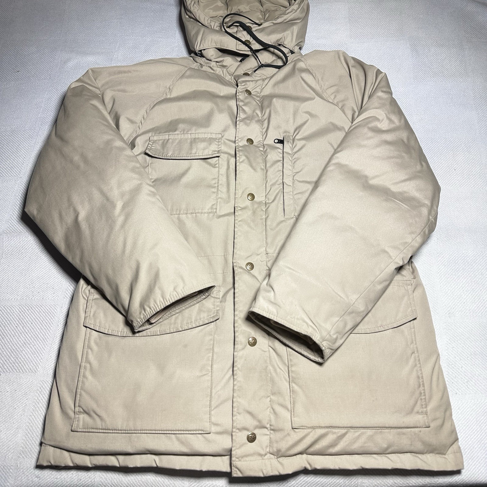 Vintage 80s 90s Eddie Bauer Parka Jacket Mens Xl Goose Down Puffer Brown Khaki